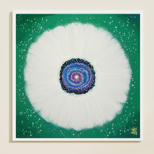 Jisu Han Energy Art Flower of the Universe #14 | Framed Canvas Print