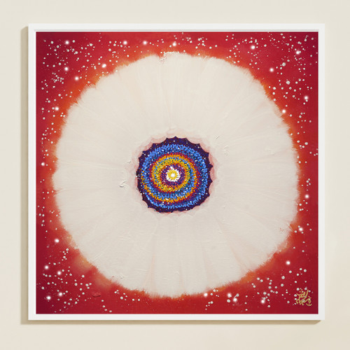 Jisu Han Energy Art Flower of the Universe #15 | Framed Canvas Print