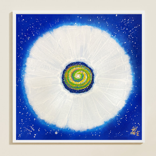 Jisu Han Energy Art Flower of the Universe #16 | Framed Canvas Print