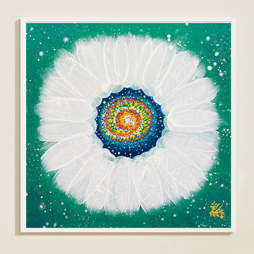 Jisu Han Energy Art Flower of the Universe #19 | Framed Canvas Print