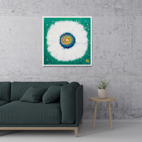 Jisu Han Energy Art Flower of the Universe #19 | Framed Canvas Print