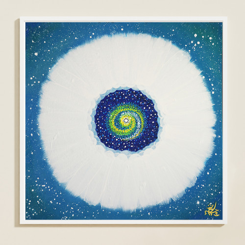 Jisu Han Energy Art Flower of the Universe #11 | Framed Canvas Print