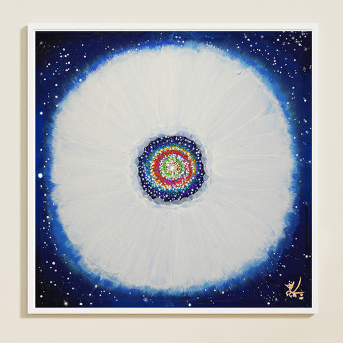 Jisu Han Energy Art Flower of the Universe #12 | Framed Canvas Print