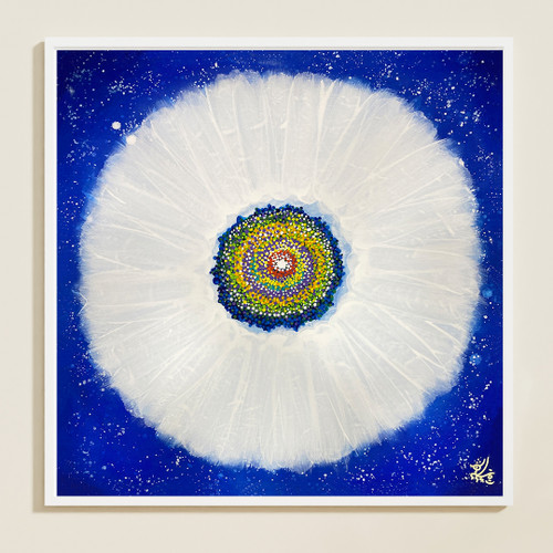 Jisu Han Energy Art Flower of the Universe #21 | Framed Canvas Print