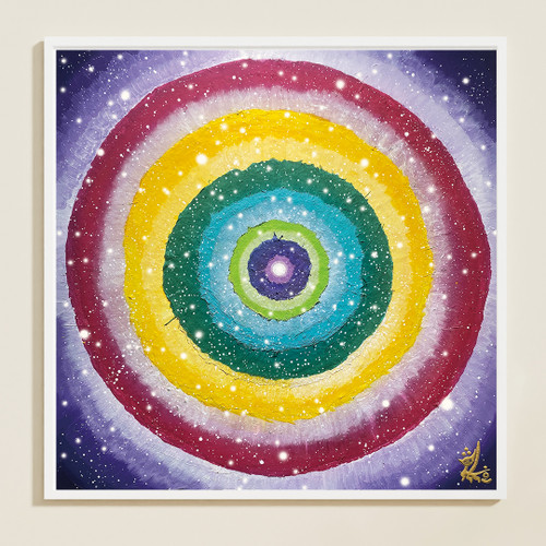 Jisu Han Energy Art Light of Life #15 | Framed Canvas Print