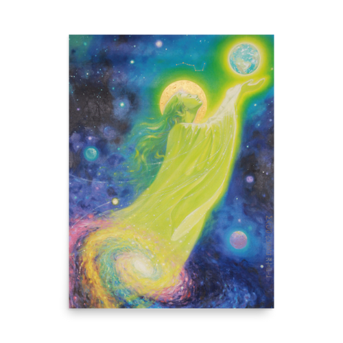Studio accent—Mother Earth energy print on wall