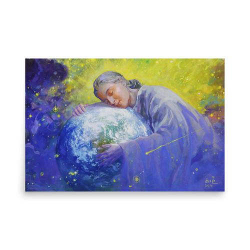 Mago Mother Earth energy art paper print front view