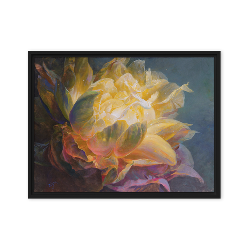Golden Flower | Al Choi Energy Art | Framed Canvas Print