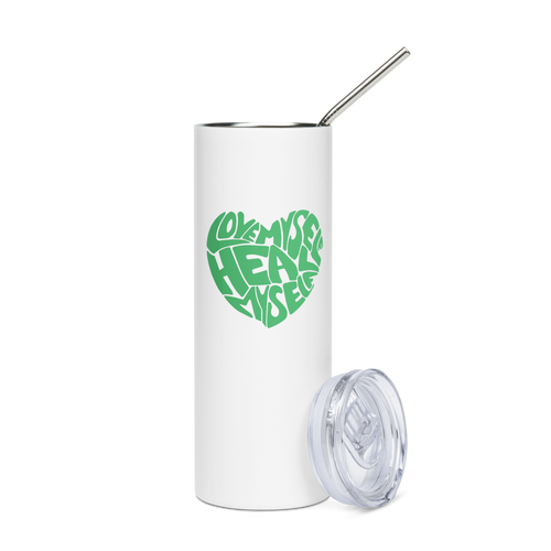 LOVE MYSELF HEAL MYSELF | Stainless Steel Tumbler | White