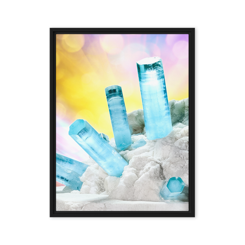 Aquamarine Crystal Soul of Mago framed canvas print front view