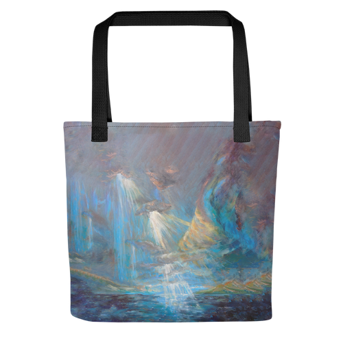 Light through Storm Tote Bag Energy Art by Karina Woldt