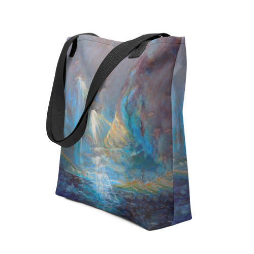 Light through Storm Tote Bag Energy Art by Karina Woldt
