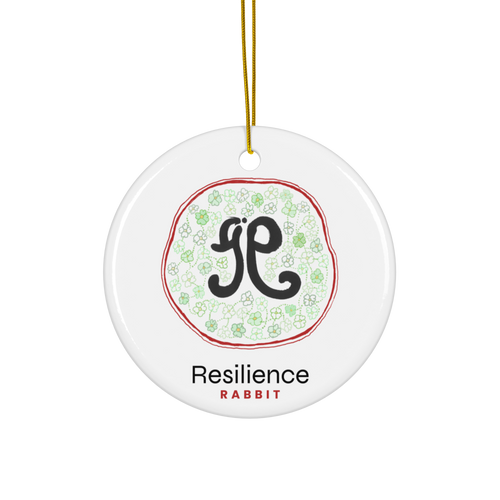 RABBIT Zodiac Animals Energy Art by Manwol Ceramic Ornament