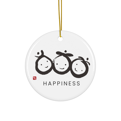 HAPPINESS, FLOURISHING, & BLESSINGS Fortune Talisman Energy Art by Manwol Ceramic Ornament