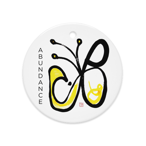 ABUNDANCE Fortune Talisman Energy Art by Manwol Double-Sided Ceramic Ornament