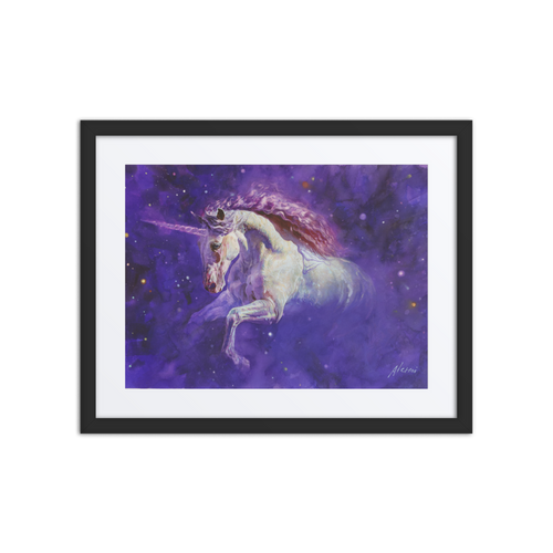 A Star Emerging from the Darkness | Al Choi Energy Art | Framed Paper Print with Mat
