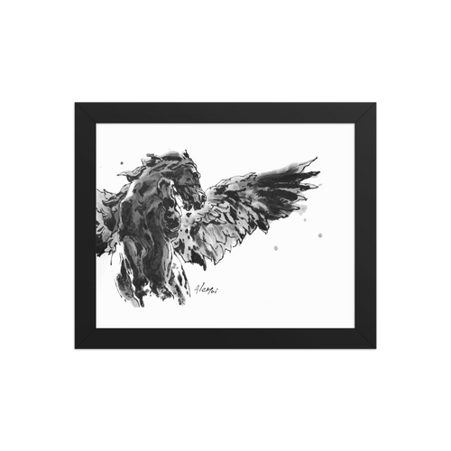 Horse Ink Painting 7 | Al Choi Energy Art | Framed Paper Print