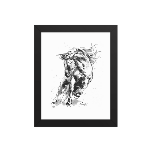 Horse Ink Painting 9 | Al Choi Energy Art | Framed Paper Print