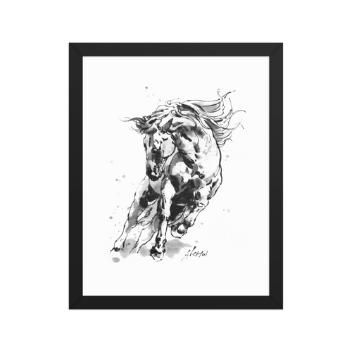 Horse Ink Painting 9 | Al Choi Energy Art | Framed Paper Print