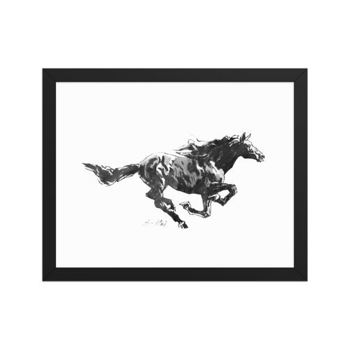 Horse Ink Painting 12 | Al Choi Energy Art | Framed Paper Print