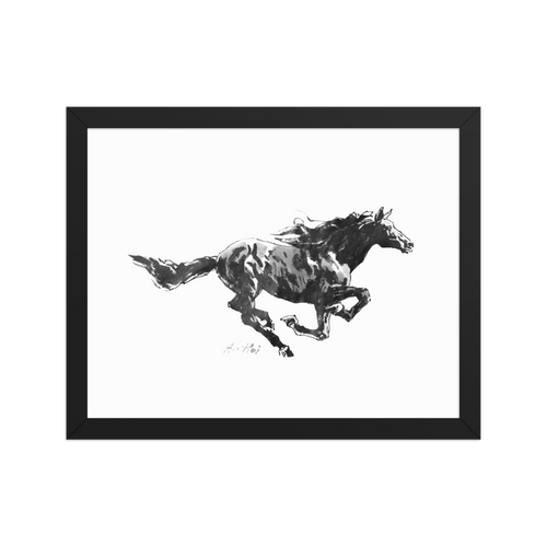 Horse Ink Painting 12 | Al Choi Energy Art | Framed Paper Print