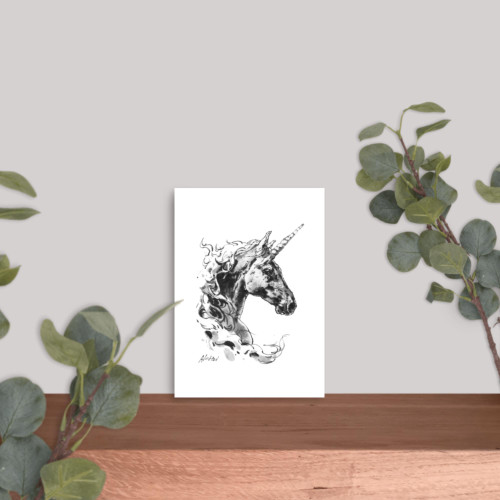 Horse Ink Painting 8 | Al Choi Energy Art | Unframed Paper Print