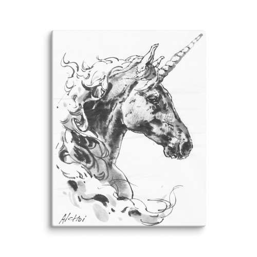 Horse Ink Painting 8 | Al Choi Energy Art | Unframed Canvas Print