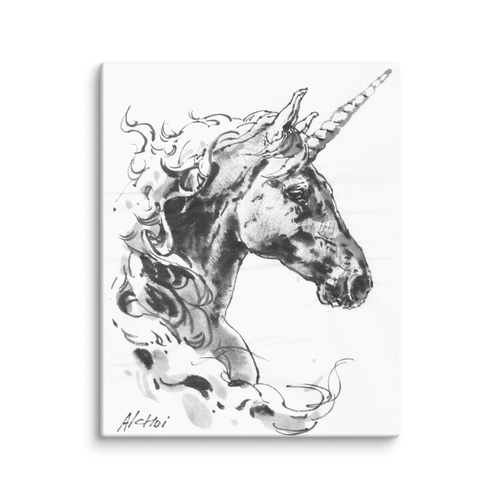 Horse Ink Painting 8 | Al Choi Energy Art | Unframed Canvas Print