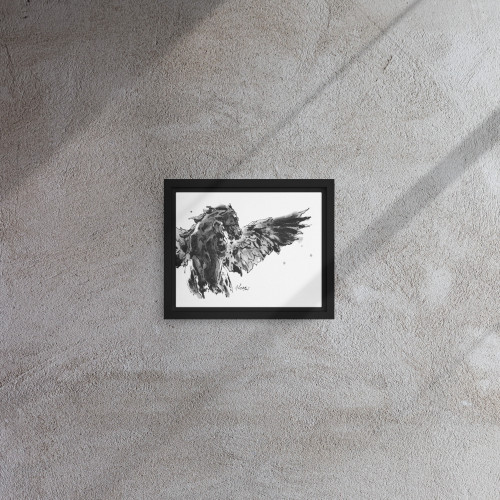 Horse Ink Painting 7 | Al Choi Energy Art | Framed Canvas Print