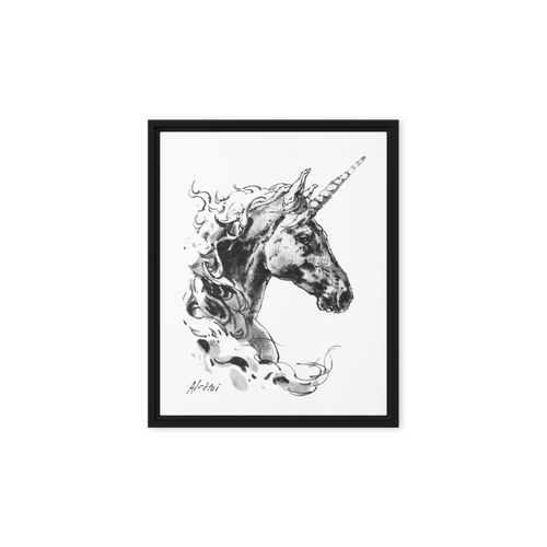 Horse Ink Painting 8 | Al Choi Energy Art | Framed Canvas Print
