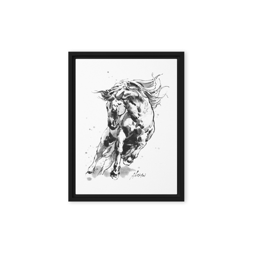 Horse Ink Painting 9 | Al Choi Energy Art | Framed Canvas Print