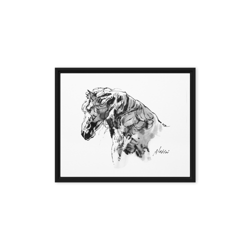 Horse Ink Painting 10 | Al Choi Energy Art | Framed Canvas Print
