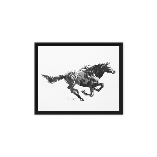 Horse Ink Painting 12 | Al Choi Energy Art | Framed Canvas Print