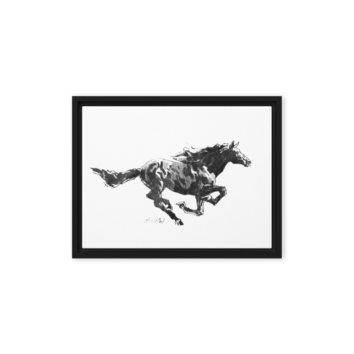 Horse Ink Painting 12 | Al Choi Energy Art | Framed Canvas Print