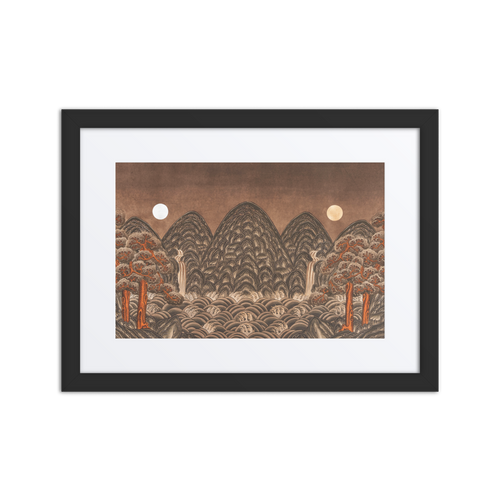 Where Night and Day Coexist - Energy Art by Meekyung Shin - Framed Paper Print with Mat
