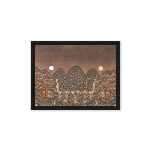 Where Night and Day Coexist - Energy Art by Meekyung Shin - Framed Canvas Print