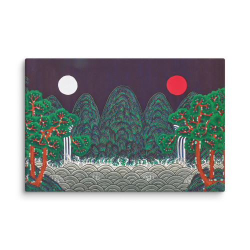 The Sun, the Moon, and the Five Peaks - Energy Art by Meekyung Shin - Unframed Canvas Print