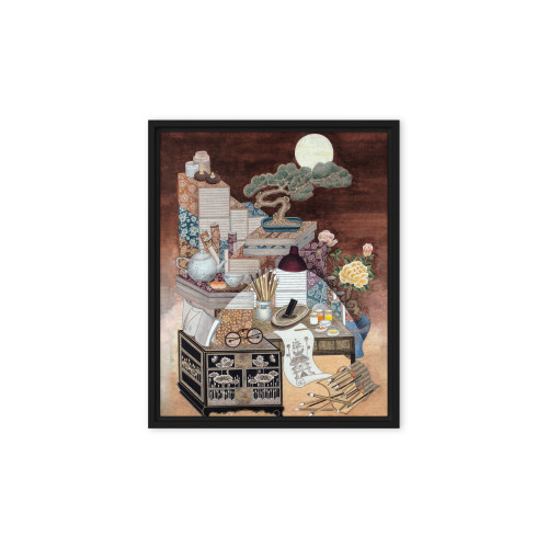 After Everyone Falls Asleep - Energy Art by Meekyung Shin - Framed Canvas Print