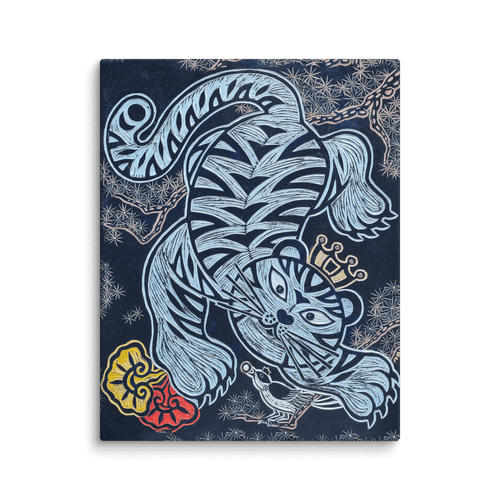 The Tiger Heralds Good Fortune - Energy Art by Meekyung Shin - Unframed Canvas Print