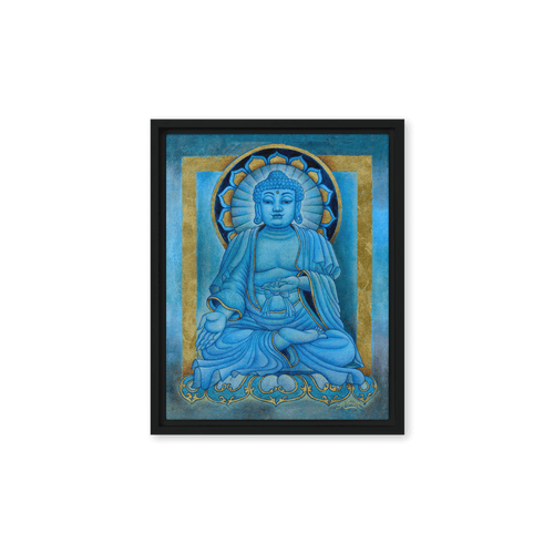 Blue Buddha - Energy Art by Matthew Smith - Framed Canvas Print
