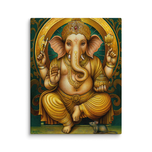 Golden Ganesh - Energy Art by Matthew Smith - Unframed Canvas Print