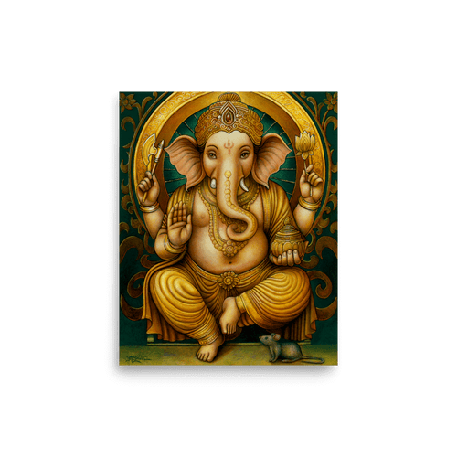 Golden Ganesh - Energy Art by Matthew Smith - Unframed Paper Print