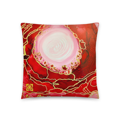 Root Chakra Throw Pillow by Rebecca Bond