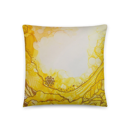 Solar Plexus Chakra Throw Pillow by Rebecca Bond
