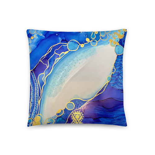 Throat Chakra Throw Pillow by Rebecca Bond