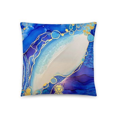 Throat Chakra Throw Pillow by Rebecca Bond