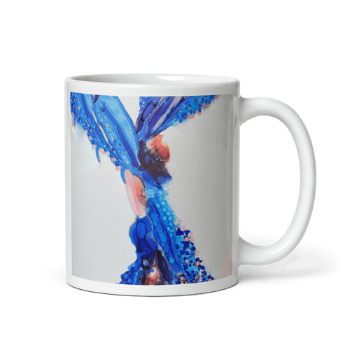 SERAPH White Glossy Ceramic Mug - Energy Art by Rebecca Bond