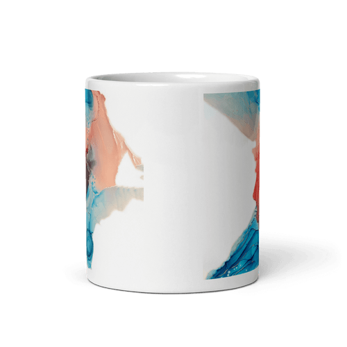 SERENITY White Glossy Ceramic Mug - Energy Art by Rebecca Bond