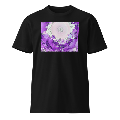 CROWN CHAKRA Unisex Premium Cotton T-shirt Energy Art by Rebecca Bond - Dark