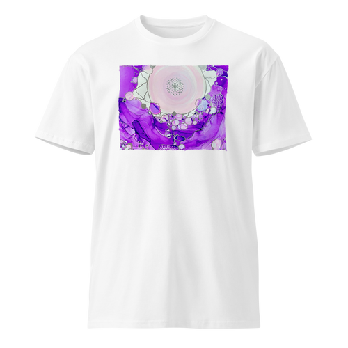 CROWN CHAKRA Unisex Premium Cotton T-shirt Energy Art by Rebecca Bond -  Light